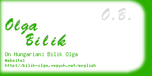 olga bilik business card